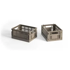 Best HAY Colour Crate Mini 2-pack 13x17 cm, Warm grey Gris