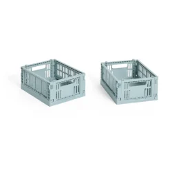 New HAY Colour Crate Mini 2-pack 13x17 cm, Dusty blue Azul