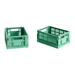 Clearance HAY Colour Crate Mini 2-pack 13x17 cm, Dark mint Verde