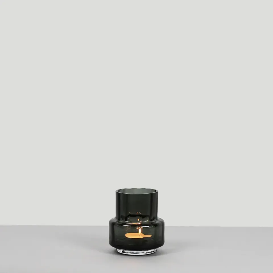 Ro Collection Hurricane reflections tealight no 25, Smoked Grey Gris