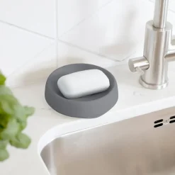 Sale Bosign Jabonera con drenaje oculto silicona medium, Grafito Gris