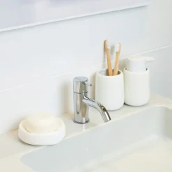 New Bosign Jabonera con drenaje oculto silicona medium, Blanco
