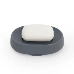 Discount Bosign Jabonera con drenaje oculto silicona large, Grafito Gris