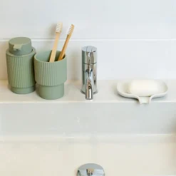 Discount Bosign Jabonera con drenaje Soap Saver Flow hormigón, Blanco