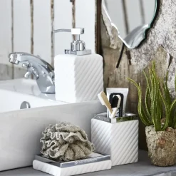 Sale Lene Bjerre Jabonera Portia, blanco-plata PlateadoBlanco