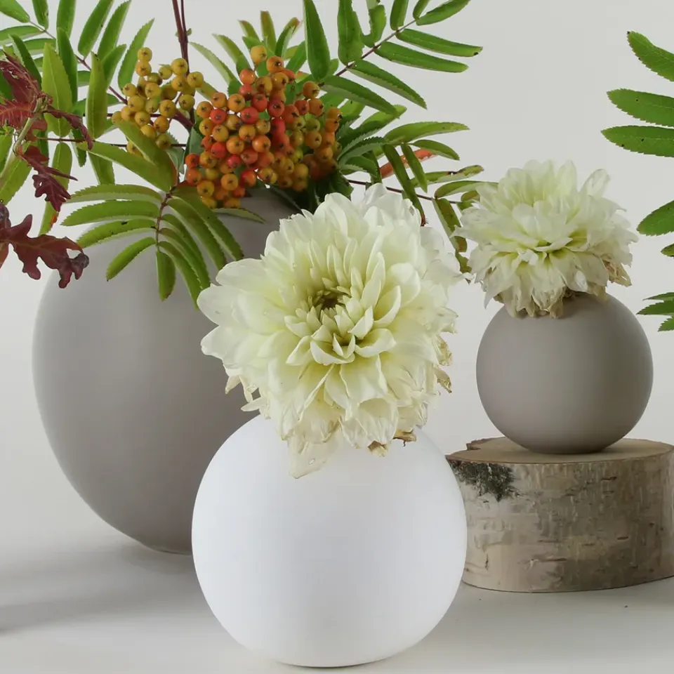 Cooee Design Jarrón Ball , 10 cm Blanco