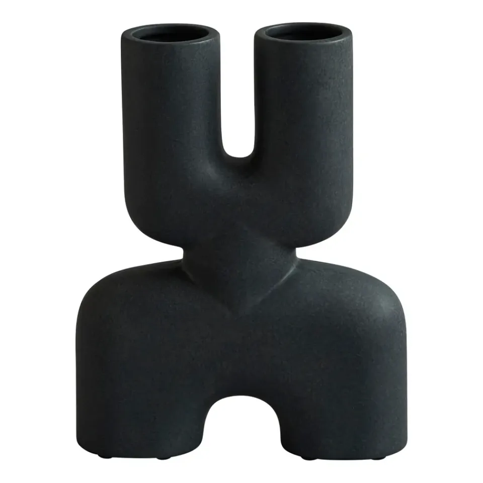 Hot 101 Copenhagen Jarrón Cobra Double Mini 22x28 cm, Negro