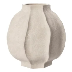 Clearance ERNST Jarrón con relieve , H24 cm Ø24 cm Blanco