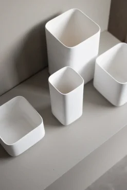Hot DBKD Jarrón Cube 20 cm, Matte white Blanco
