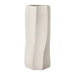 Hot ERNST Jarrón de gres Ø13x31 cm, Blanco natural Beige