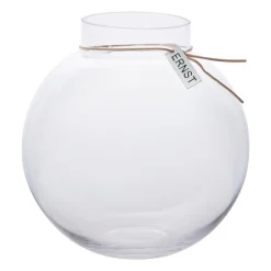 Sale ERNST Jarrón de vidrio H22 cm Ø21 cm, Transparente
