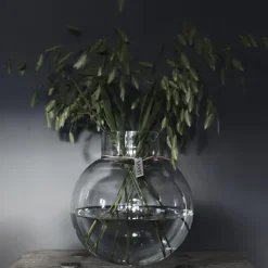 Sale ERNST Jarrón de vidrio H22 cm Ø21 cm, Transparente
