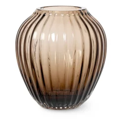 New Kähler Jarrón de vidrio Hammershøi 14 cm, nogal Marrón