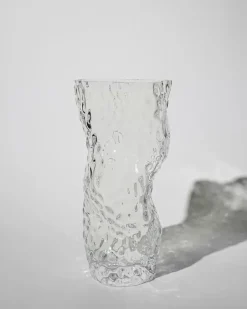 New Hein Studio Jarrón de vidrio Ostra Rock 30 cm, Clear Transparente
