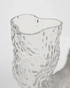 New Hein Studio Jarrón de vidrio Ostra Rock 30 cm, Clear Transparente