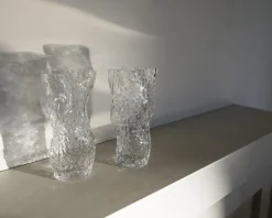 New Hein Studio Jarrón de vidrio Ostra Rock 30 cm, Clear Transparente