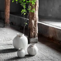 Clearance ERNST Jarrón gres natural, 22 cm Blanco