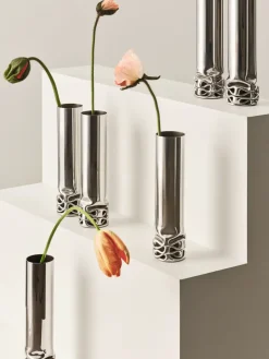 Online Design House Stockholm Jarrón Hydraulic 25 cm, Stainless steel, 25 cm Plateado