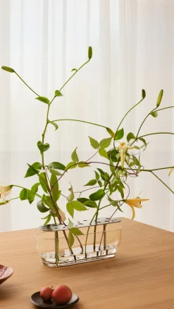 Outlet Fritz Hansen Jarrón Ikebana acero inoxidable, Long Plateado
