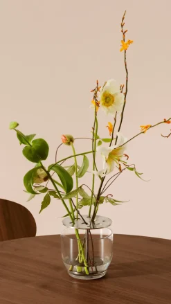 New Fritz Hansen Jarrón Ikebana acero inoxidable, Small Plateado