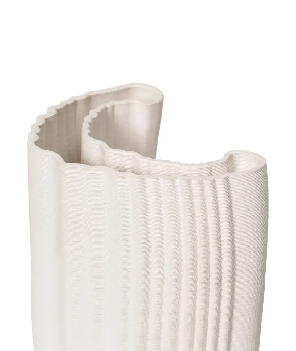 Sale Ferm Living Jarrón Moire 19x30 cm, Off-white Blanco