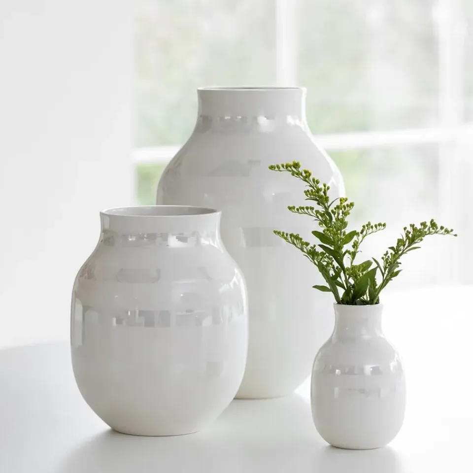 New Kähler Jarrón Omaggio perla, mediano Blanco