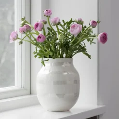 New Kähler Jarrón Omaggio perla, mediano Blanco
