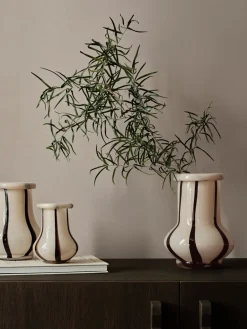 Clearance Ferm Living Jarrón Riban 24 cm, Cream Beige