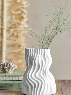 Sale Bloomingville Jarrón Sahal 25,5 cm, White Blanco