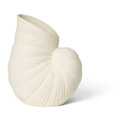 Clearance Ferm Living Jarrón Shell, Off white Blanco
