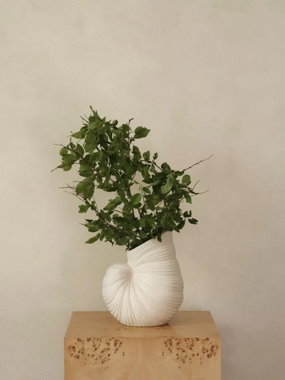 Clearance Ferm Living Jarrón Shell, Off white Blanco