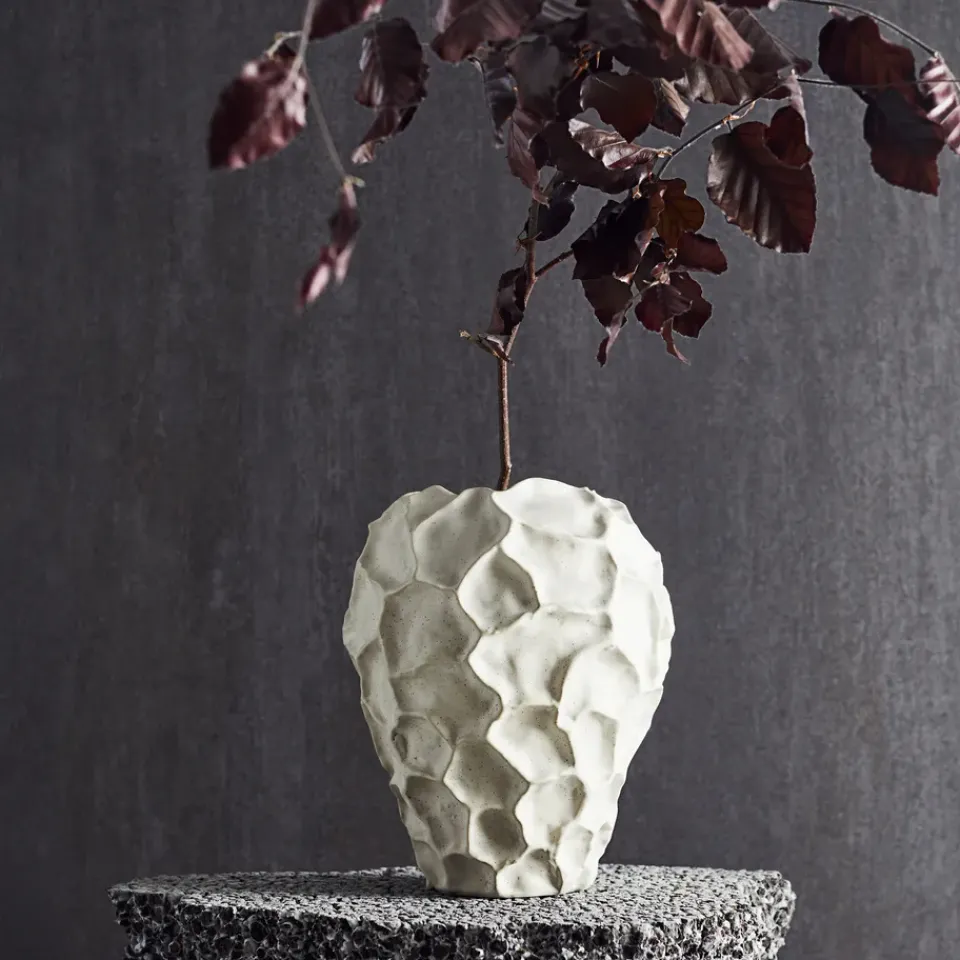 New MUUBS Jarrón Soil 21,5 cm, Vanilla Blanco