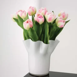 Hot Aida Jarrón Tulip 20 cm, Blanco
