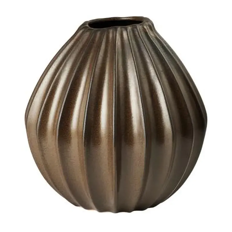 Outlet Broste Copenhagen Jarrón Wide L 30 cm, Brown Marrón