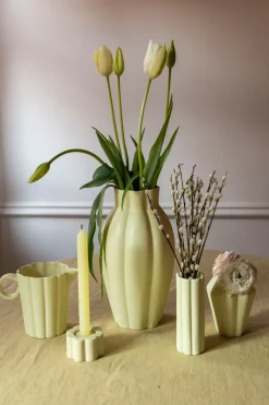Clearance PotteryJo Jarrón/Candelabro Birgit 5 cm, Pale Yellow Amarillo