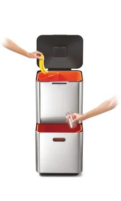 New Joseph Joseph Totem Max cubo de basura 60 L, Stainless steel Plateado