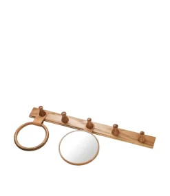 Clearance FDB Møbler Listón de ganchos Q3 Allé 5 ganchos, Oak nature lacquered Marrón