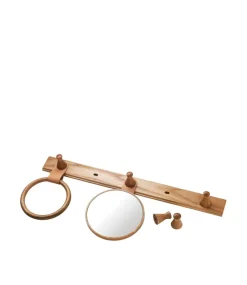 Clearance FDB Møbler Listón de ganchos Q3 Allé 5 ganchos, Oak nature lacquered Marrón