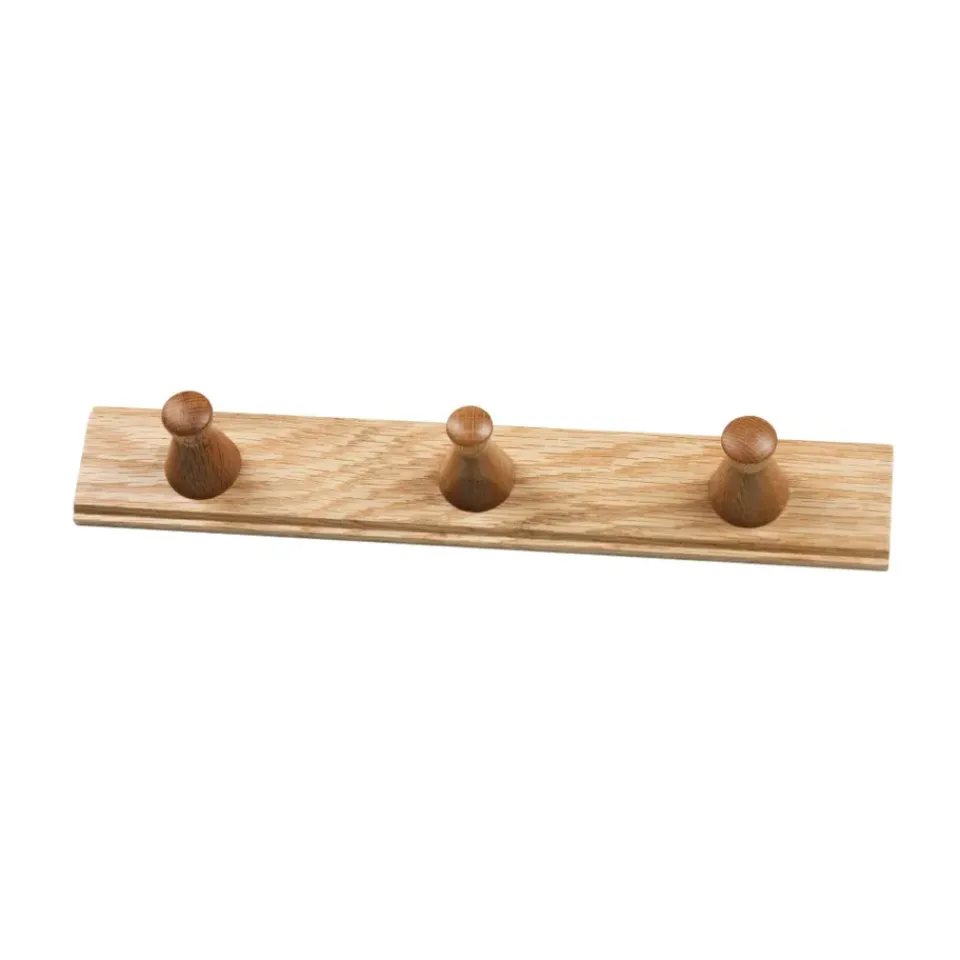 Hot FDB Møbler Listón de ganchos Q3 Allé 3 ganchos, Oak nature lacquered Marrón