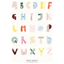 Online Paper Collective Lámina Alphabet Spaghetti ENG -colour, 50x70 cm Multi