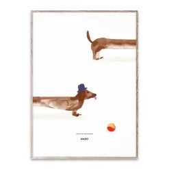 Paper Collective Lámina Doug the Dachshund, 50x70 cm BlancoBeige
