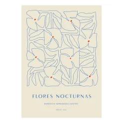 New Paper Collective Lámina Flores Nocturnas 01, 30x40 cm GrisAzul