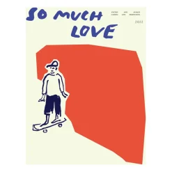 New Paper Collective Lámina So Much Love Skateboard, 30x40 cm AzulBeigeRojo