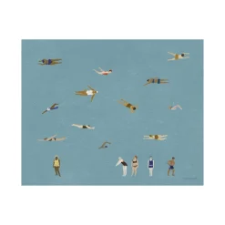 Clearance Fine Little Day Lámina Swimmers, Blue, 40x50 cm Azul
