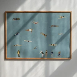 Outlet Fine Little Day Lámina Swimmers, Blue, 50x70 cm Azul