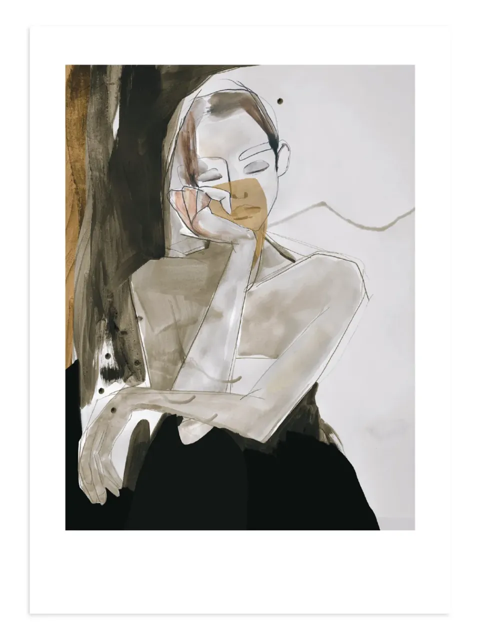 New Anna Bülow Lámina This too shall pass, 50x70 cm GrisNegroBlanco