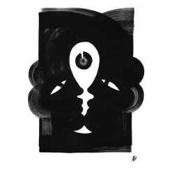 Clearance Paper Collective Lámina Totem 02, 30x40 cm NegroBlanco