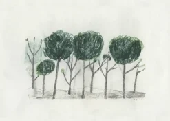 Fine Little Day Lámina Trees 50x70 cm, negro- off white GrisVerdeBlanco