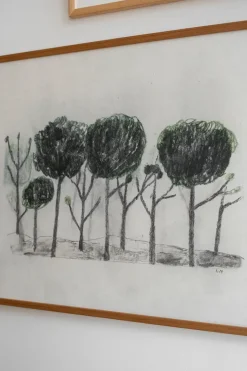 Fine Little Day Lámina Trees 50x70 cm, negro- off white GrisVerdeBlanco