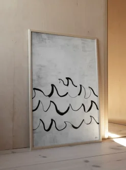 Online Fine Little Day Lámina Wave 50x70 cm, negro-blanco GrisNegroBlanco